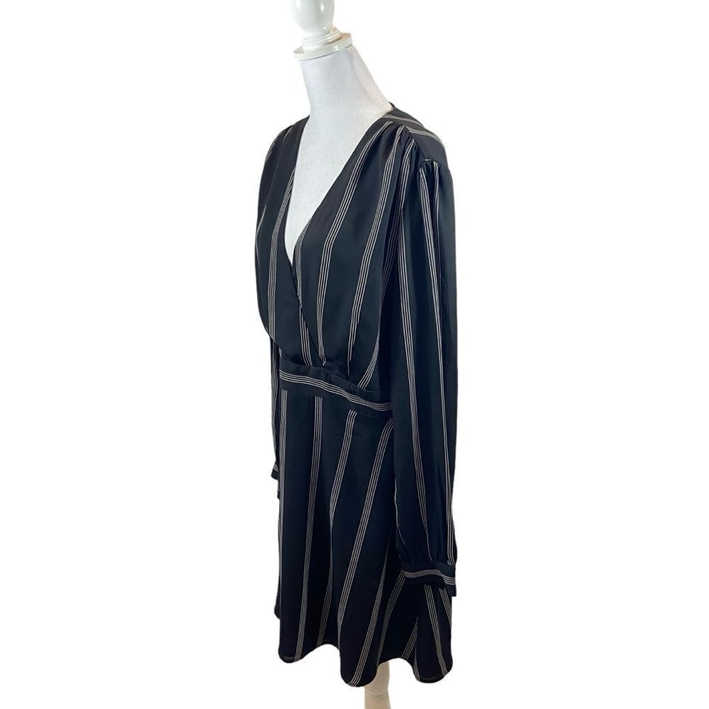 Charles Henry‎ Black V Neck Long Sleeve Mini Dress Size XL